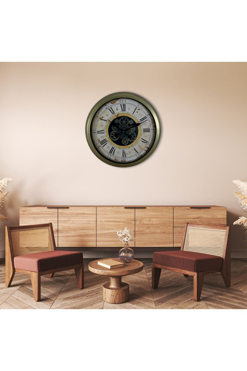 Vintage Aurea 60 Cm Çarklı Duvar Saati