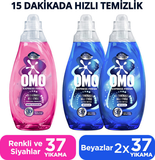 Express Fresh 1480ml Ultra Beyaz Sıvı Çamaşır Deterjanıx2 Capcanlı Renkler Renkli ve Siyahlar x1