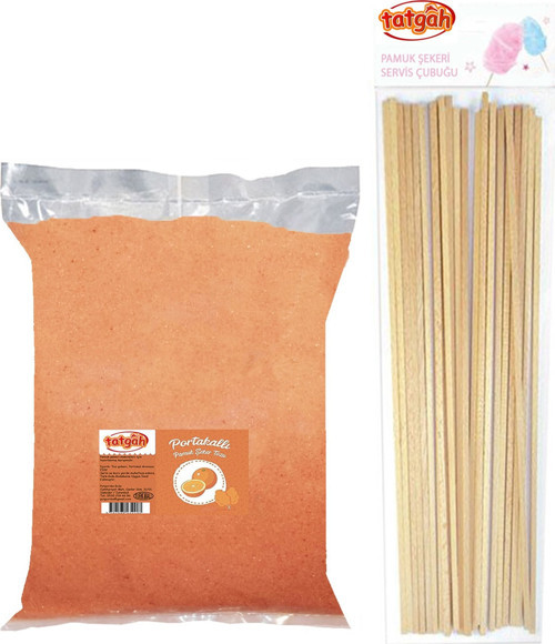 Portakal Aromalı Pamuk Şeker Tozu 400gr. + Çubuk Hediyeli