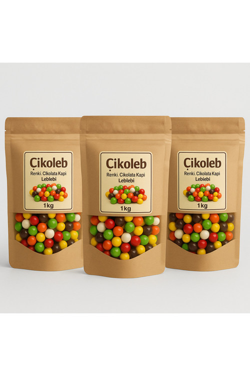 Çikoleb 3 X 1 kg Renkli Çikolata Kaplı Leblebi