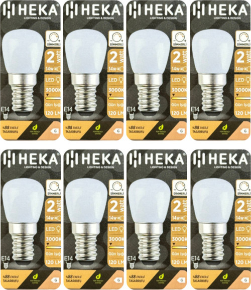 (8 Adet) 2W (14W) 3000K (Sarı Işık) E14 Duylu (İnce Duy) Dim Edilebilir Soft Led Mini Ampul