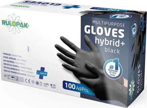 Pe Eldiven Tek Kullanımlık Pudrasız M Beden - 100 Adet - Siyah