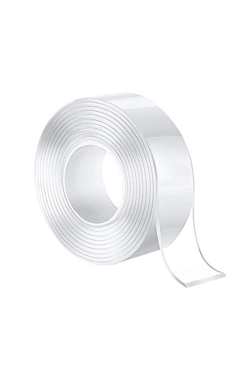 Nano Teknoloji Çift Taraflı Şeffaf Süper Güçlü Su Geçirmez Yıkanabilir Bant 1.8 Cm X 3 Metre
