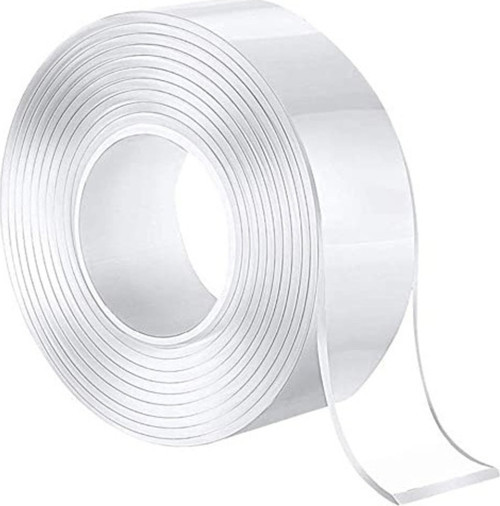 Nano Teknoloji Çift Taraflı Şeffaf Süper Güçlü Su Geçirmez Yıkanabilir Bant 1.8 Cm X 3 Metre