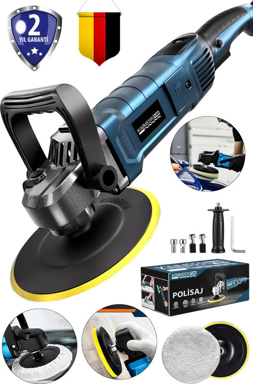 Kimmer Plus Serii Cp1200 Bakır Sargı 6 Kademe Devir Ayarlı Pasta Cila Zımpara Polisaj Makinesi