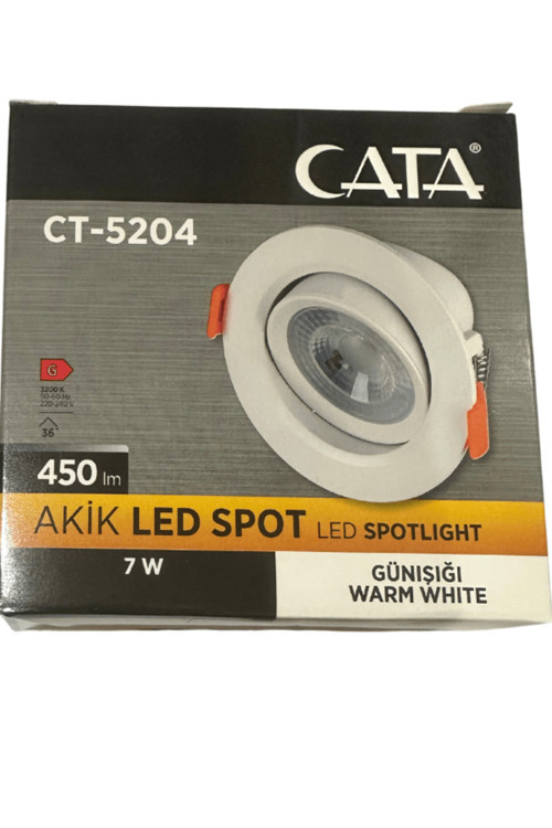 CT-5204 7W 3200K Gün Işığı Akik Sıva Altı Led Spot 2 Adet