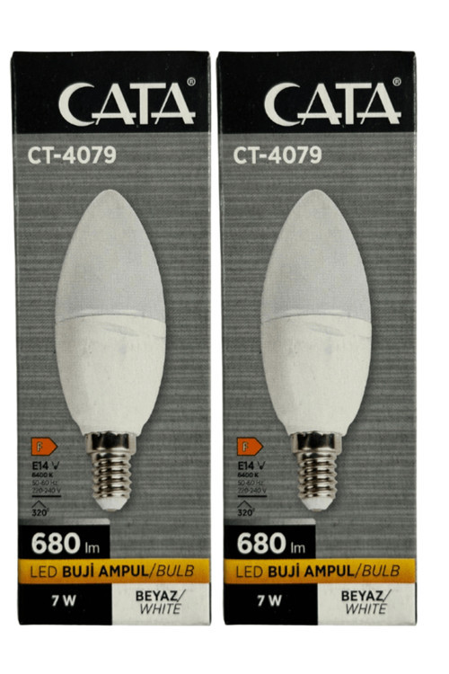 CT-4079 7W 6400K (Beyaz Işık) E14 Duylu Led Buji Ampul (2 Adet)