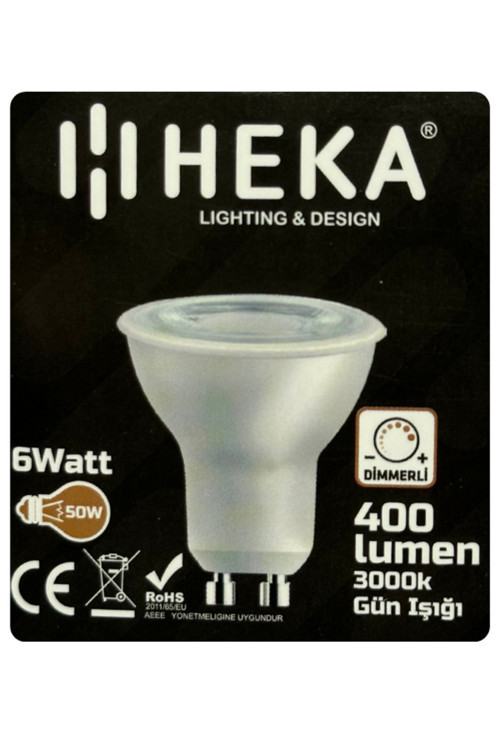 (1 Adet) 6W (50W) 3000K (Sarı Işık) GU10 Duylu Dim Edilebilir Led Spot Ampul