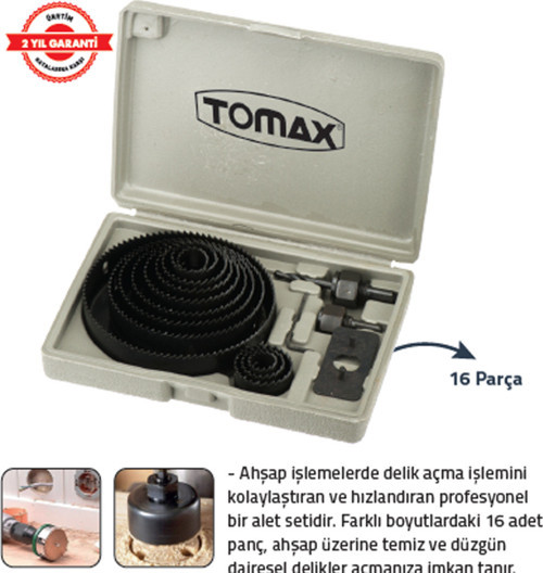 Ahşap Panç Seti 16 Parça Kutulu 64-127 mm