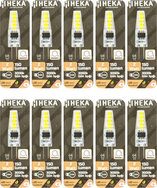 (10 Adet) 2W (14W) 3000K (Sarı Işık) G4 Duylu Dim Edilebilir Led Kapsül Ampul