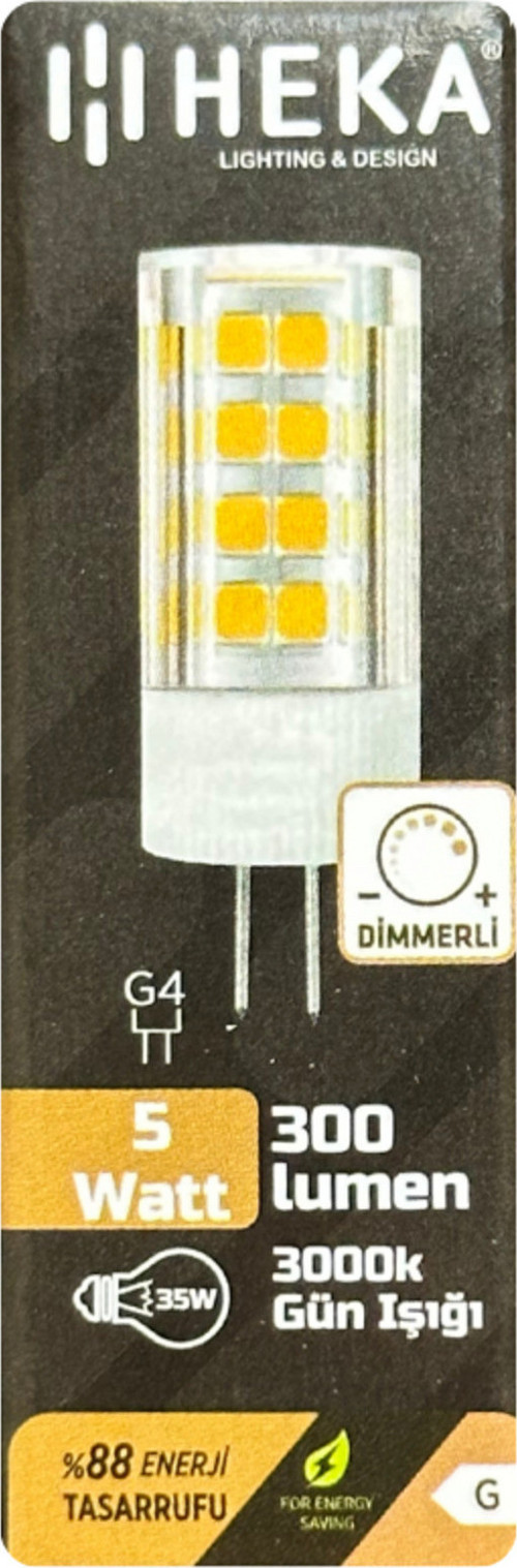 (1 Adet) 5W (35W) 3000K (Sarı Işık) G4 Duylu Dim Edilebilir Led Kapsül Ampul