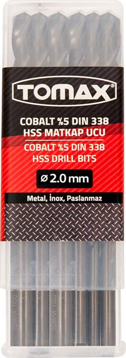 Cobalt %5 DIN 338 HSS Matkap Ucu ⌀ 2.0 mm (10 Adet)
