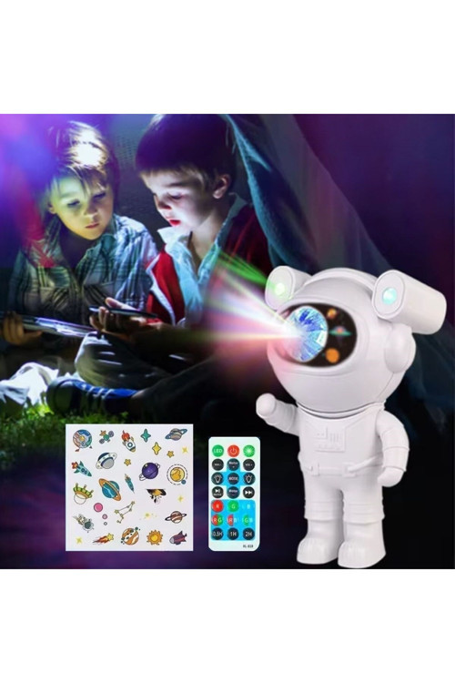 Stickerlı ,Kumandalı ASTRONOT Model Gece Lambası
