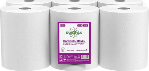Hareketli Havlu 2 Katlı 25 Cm 125 Metre 6'lı Paket 9 Kg