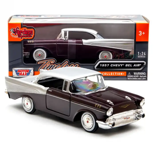 1957 Chevrolet Belair 1:24 Ölçek Diecast Model Araba Bordo