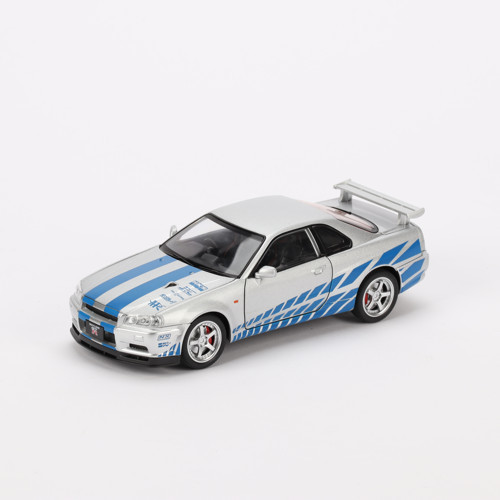 1:24 Ölçek Sesli Işıklı 4 Kapısı Kaput ve Bagajı Açılan Stantlı Model Araç Gtr Gri