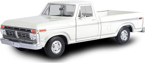 1977 Ford F-150 Custom Pickup Yeşil 1/24 Model Araba Beyaz