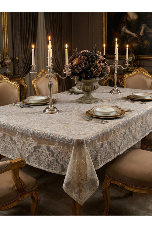 Nida Keten Bej Masa Örtüsü 140 x 200 Cm 1508