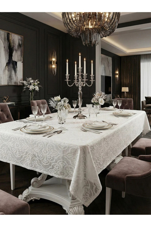 Nida Keten Krem Masa Örtüsü 140 x 200 Cm 1509