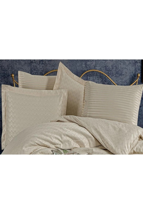 Odesa Bambu Jakar Kumaş Bej İkili Oksford Yastık Kılıfı 60x80 Cm 1328