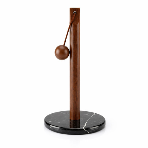 Mien Siyah Mermer Tabanlı Ahşap Kağıt Havluluk - Modern Tasarım Top Detaylı