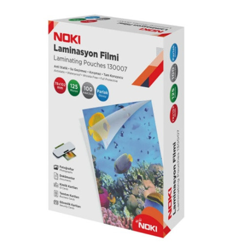 Laminasyon Film 125Mic 78X102mm 7,80cmx10,20cm 100 lü Pvc Kimlik Tipi