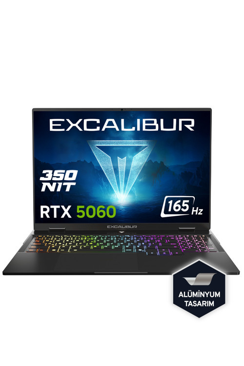Excalibur G915 Intel Core 7-240H 16GB 500GB RTX5060 165HZ 16" W11H Gaming Laptop G915.240H-BV60A-C