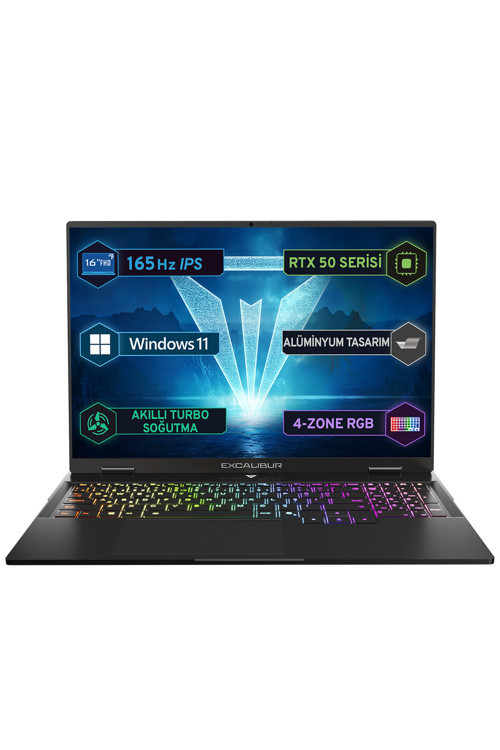 Excalibur G915 Intel Core 7-240H 24GB 1TB RTX5060 165HZ 16" W11H Gaming Laptop G915.240H-CF60A-C