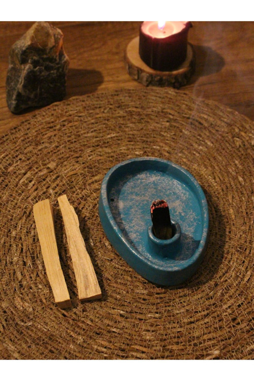 Yumurta Palo Santo Tütsülük & Palo Santo Tütsü 2 Adet Mavi