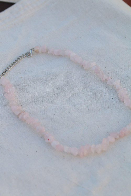 Pembe Kuvars Spiritüel Doğal Enerji Taşı Tam Döngü Kolye