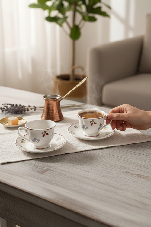 Petite Fleur 2li Porselen Kahve Fincan Seti