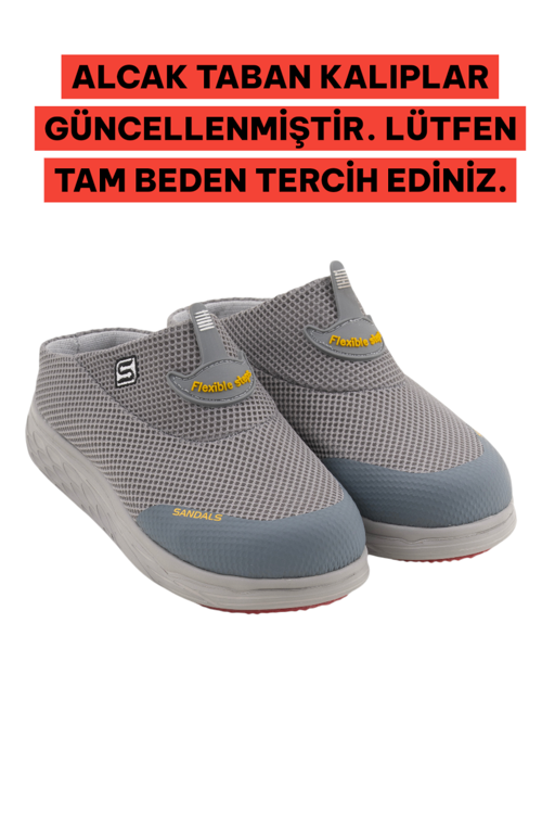 Kadın Ince Taban Ortopedik File Sabo Doktor Hemşire Hastane Aşçı Terliği SS001-0258 Füme