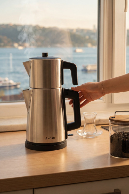 Ultimate Pro Tea Max İnox Çay Makinesi Parlak