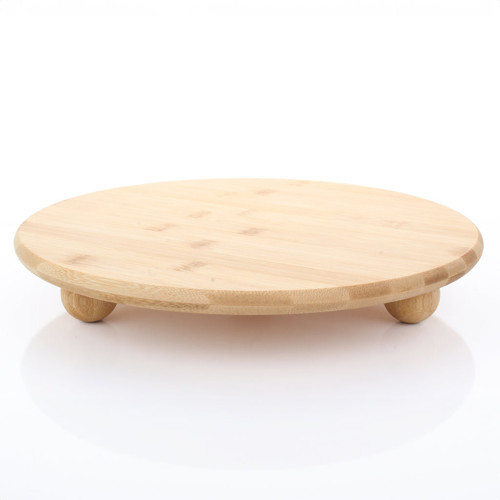 Mien 32 Cm Bambu Top Ayaklı Sunumluk – Doğal Ahşap Servis Tabağı, Şık Sunum Tepsisi