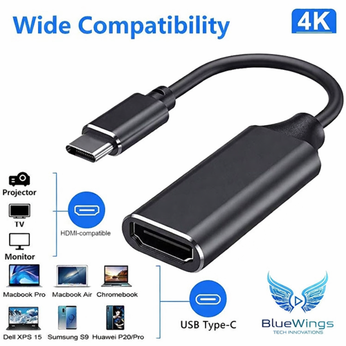  4K Ultra Hd Usb-C To HDMI Dönüştürücü Adaptör – Type-C Görüntü Aktarıcı Kablo (Thunderbolt 3/4 Uyumlu – Macbook, Laptop, Telefon ve Tablet Için)