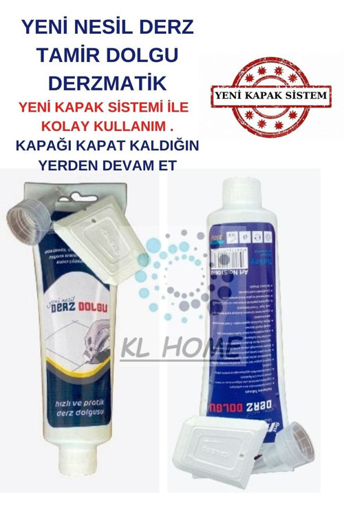 2 Adet Yeni Nesil Büyük Boy Derz Dolgu 350gr Derzmatik Beyaz Renk (raf Ömrü : 3 Yıl )
