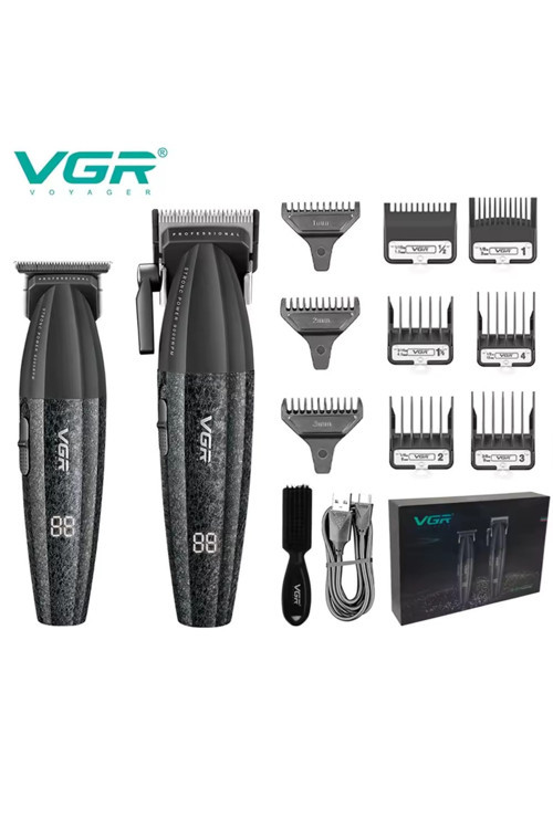 v640 saç ve sakal kesim makinası 2 li set berber kuaför salonu makinası