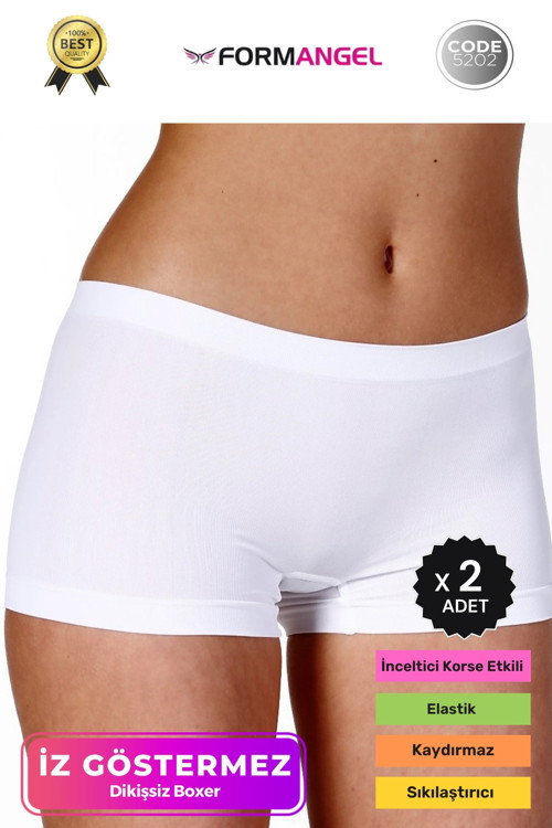 #KadınBoxer Toparlayıcı Şekillendirici Seamless Kaymaz Kadın Dikişsiz Boxer İç Çamaşırı - 2 Adet