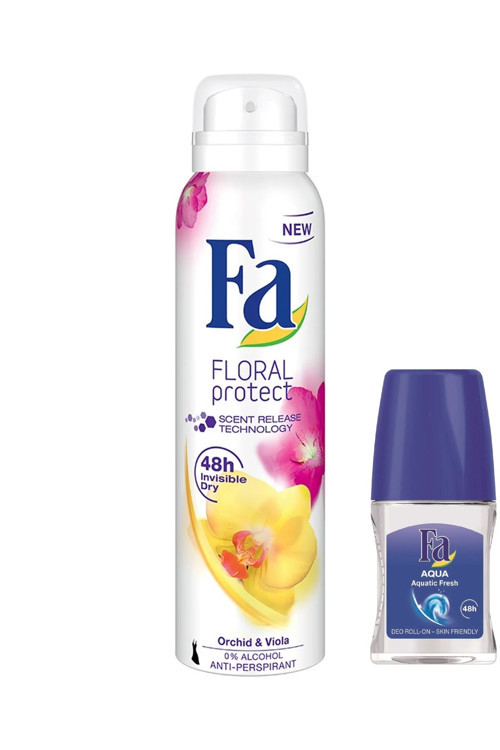 Floral Protect Deodorant 150Ml Aqua Mini Roll-On 25 Ml