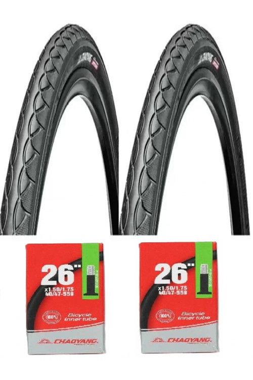 Chaoyang 26 Jant 26x1.75 Bisiklet Dış Lastiği Yol Tipi H-460 X 2 Adet + İç Lastik ve dış lastik Seti