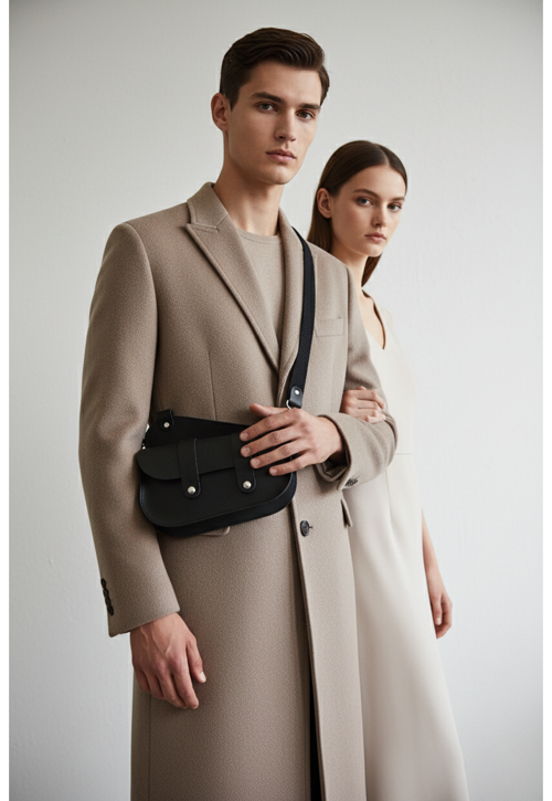 Hakiki Deri Omuz Çantası – Pueblo Deri Saddle Bag – Unisex Çapraz Çanta