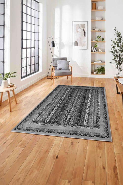 Etnik Model Dekoratif Baskılı Yıkanabilir Kaymaz Taban Yolluk Mutfak Salon Halısı