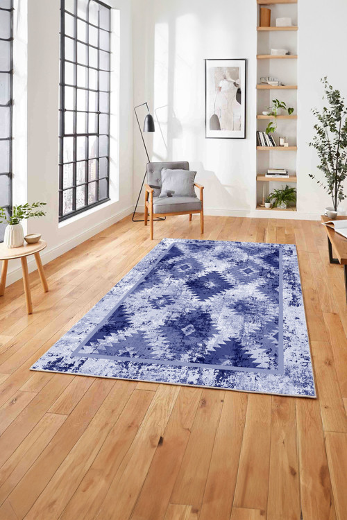 Klasik Kilim Desen Dijital Baskılı Yıkanabilir Kaymaz Taban Yolluk Mutfak Salon Halısı
