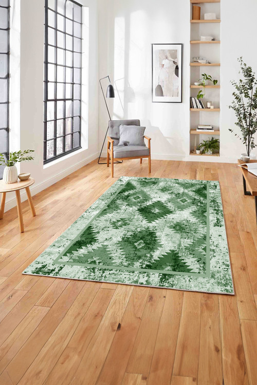 Klasik Kilim Desen Dijital Baskılı Yıkanabilir Kaymaz Taban Yolluk Mutfak Salon Halısı
