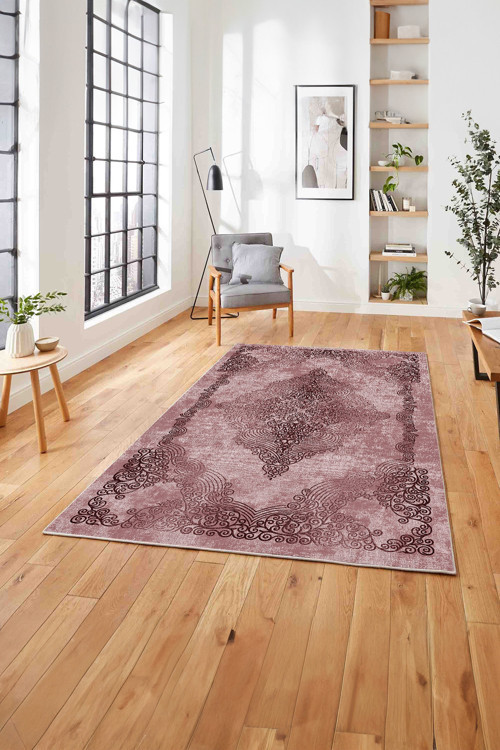 Baskılı Klasik Eskitme Desen Yıkanabilir Kaymaz Taban Yolluk Mutfak Salon Halısı