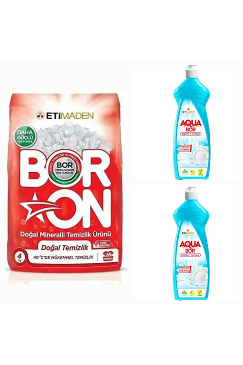 Toz Deterjan 4 Kg 26 Yıkama +2 Adet Aquabor Bulaşık Deterjanı.