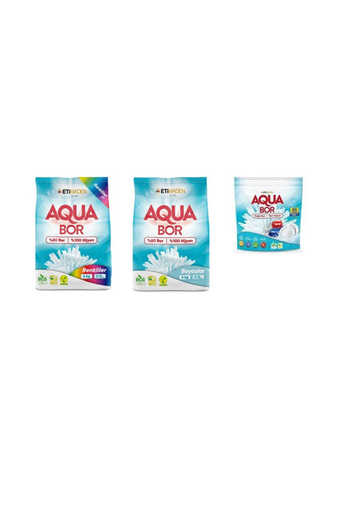 Doğal Mineralli 4 Kg Renkliler + 4 Kg Beyaz + Tablet 3’Lü Set