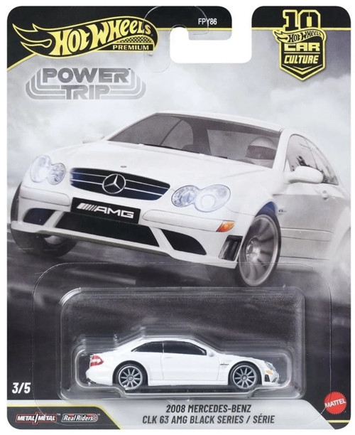 Premium 2008 Mercedes-Benz CLK 63 AMG Black Series Power Trip 1:64 Metal Model Araba