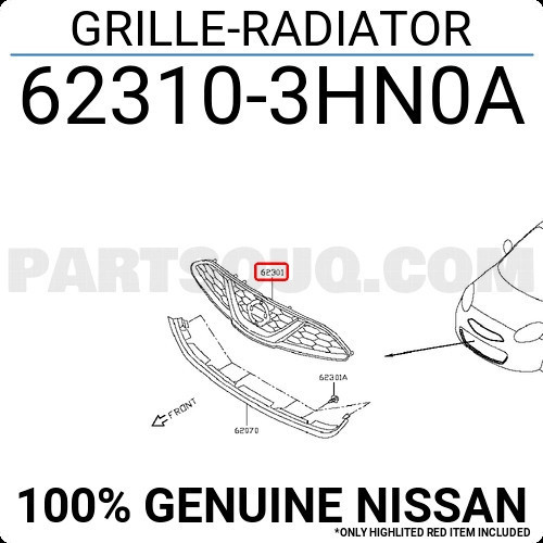 Nissan Micra Ön Panjur Nikelaj Bandlı 2012- (Oem No: 623103Hn0A)