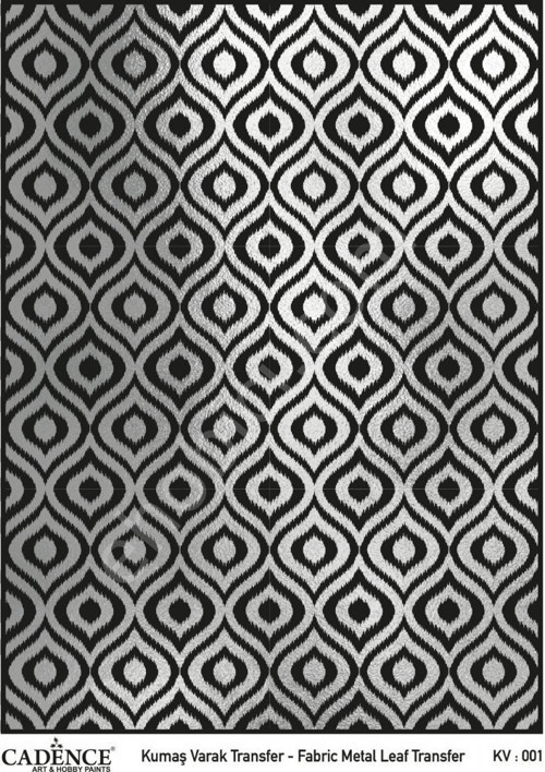 KV-01 Cadence Kumaş Varak Transfer Gümüş 30x42cm